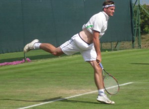 Last year’s men’s singles and doubles champion Jonathan Tassell in action. 