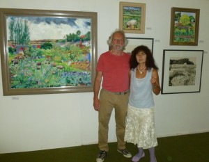Louis Turpin and wife Davida Smith with some of Louis' paintings