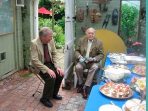 Sinden and John Griffiths - enjoying a fine spread put on by Rae Festing in High Street, Rye / Photo: Rye Conservation Society