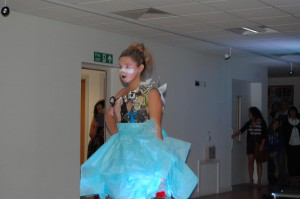 One of the organisers Jade Tate on the catwalk