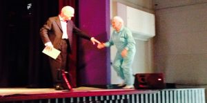 Take your partner: Gyles Brandreth welcomes Margaret Tucker to the stage