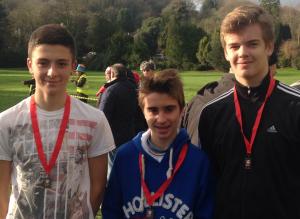 Nathan Pagden, George Ball and Joseph Fraser after the run