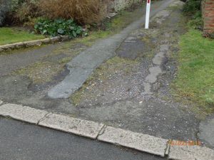 Damaged pavement in Winchelsea