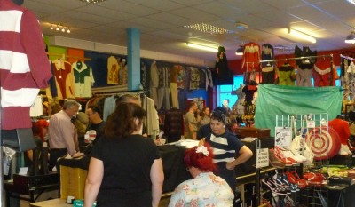 Some of the stalls selling 1950s merchandise at last year's event.