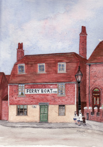 Ferry Boat Inn. water colour by Jean Hope, Hastings