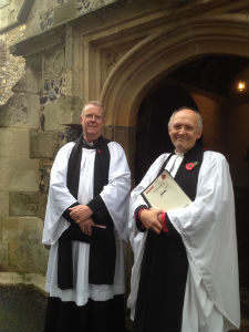 Rev. Graham Atfield (left) with St Mary's Rector Canon David Frost