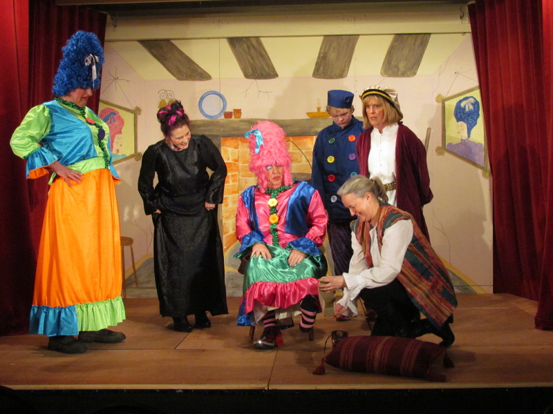 The slipper scene with the ugly sisters