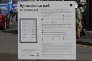 Rye Station car park sign