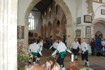 The sword dance performed by the Greensleeves men
