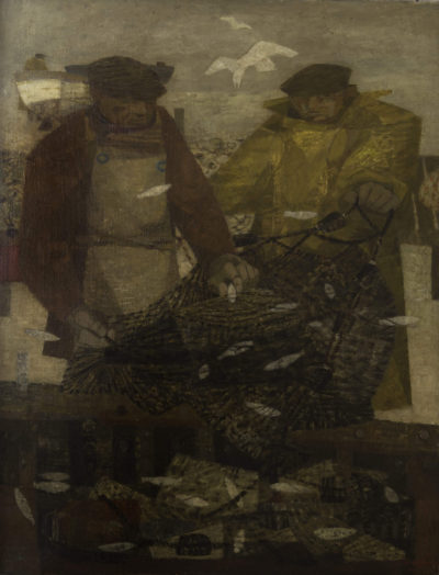 Fishermen with Sprats, 1948. Prunella Clough’s Unknown Countries exhibit at Jerwood Gallery