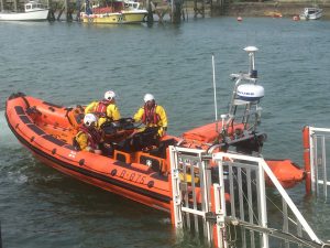 The Rye Harbour 'Atlantic' Class inshore lifeboat being launched