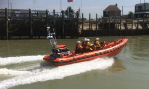 Rye Harbour lifeboat and crew head out from their base
