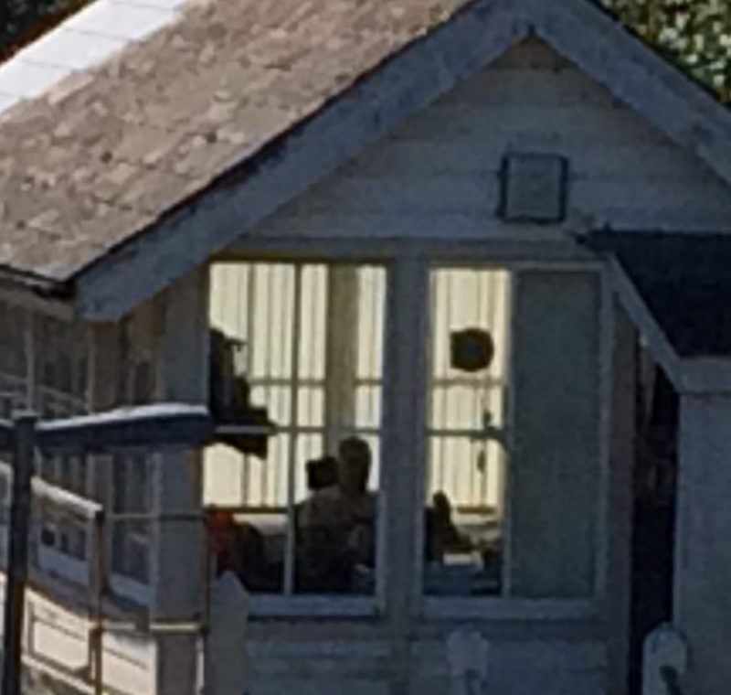 Feet up and with nothing to do - but at least the signalman has turned up