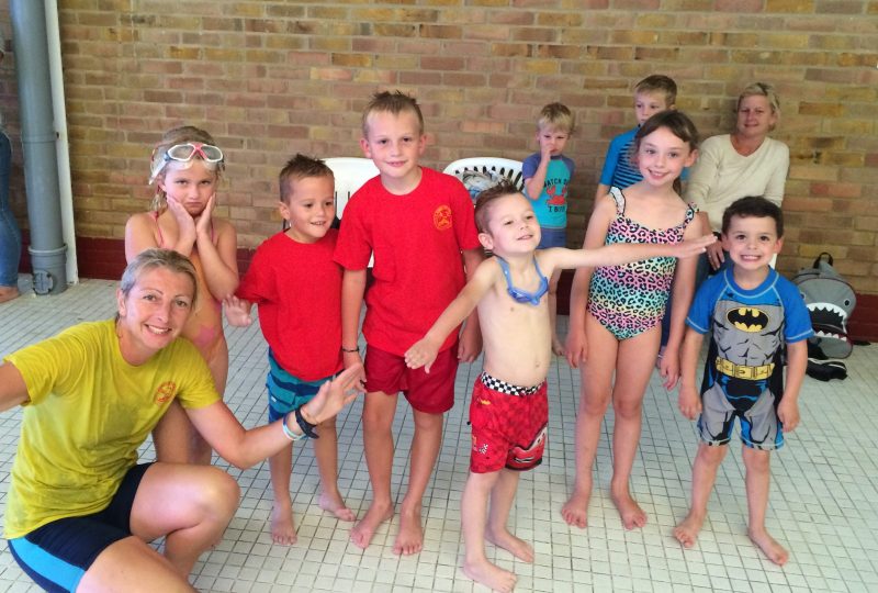 Mini triathletes after a swimming lesson 