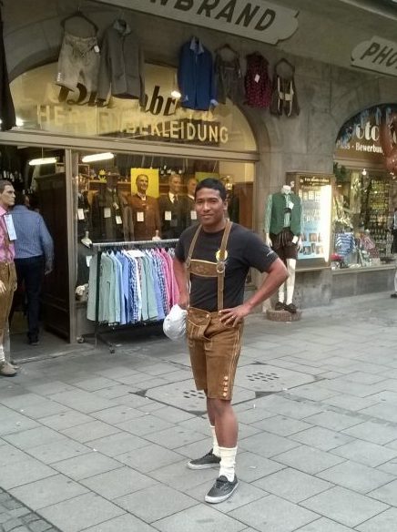 Terence, Anika's husband celebrating the beer festival in Munich