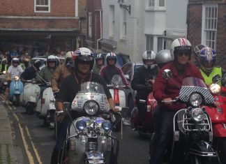 Scooters celebrate wedding