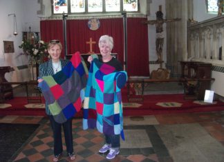 Knitting blankets bomb town