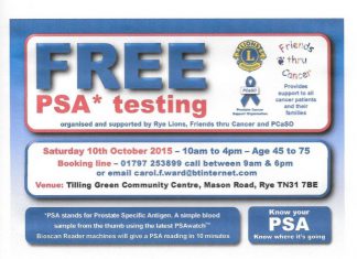 Lions offer men free PSA test