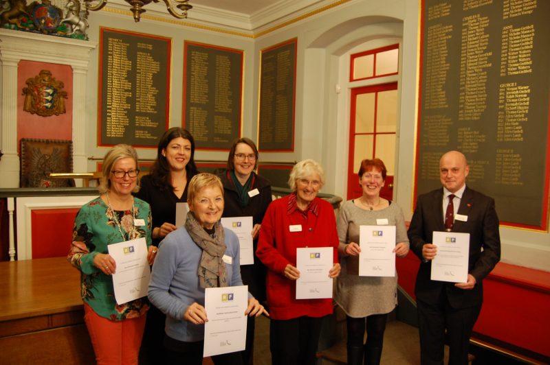 This year's award winners: (l to r) Jane Fitch, Hayley-Marie Axe, Carol Ward,