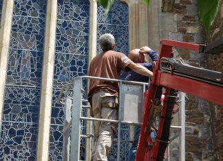 Architect inspects St Mary's