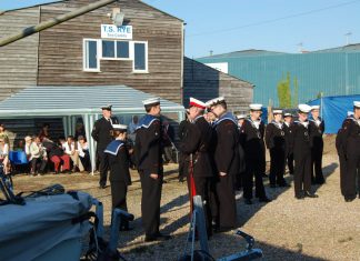 Sea Cadets on parade at TS Rye