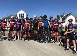 Charity cyclists visit