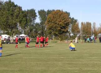 Take that! Barlow hits a double