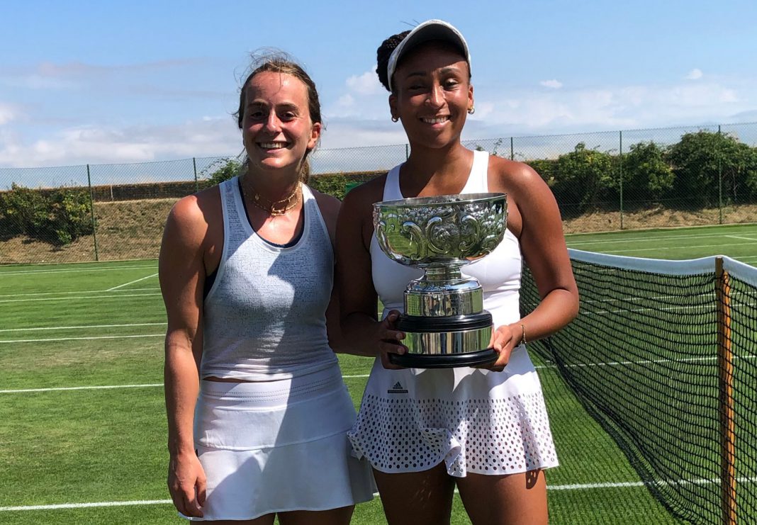 Ladies’ singles finalists Camille Goodman and Marine Beugre-Guyot