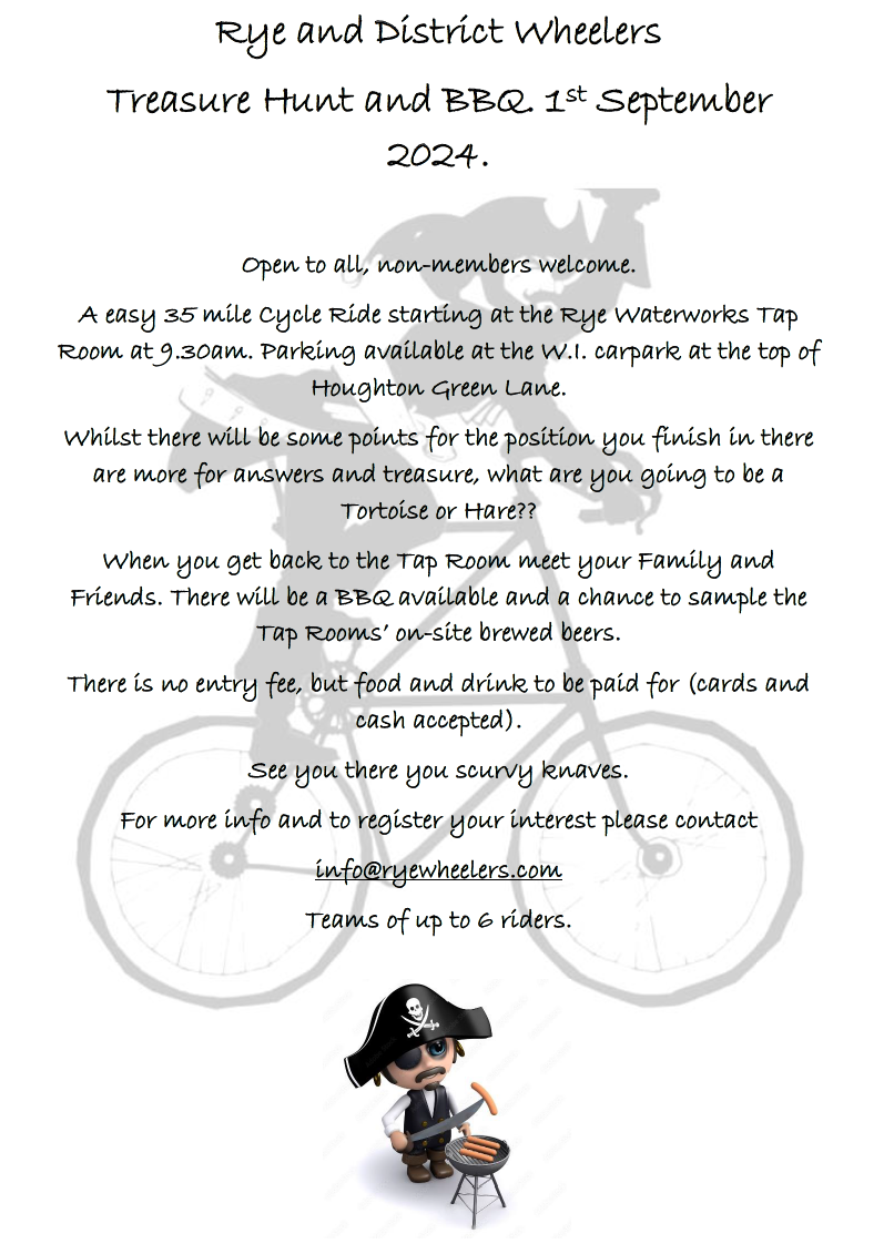 Rye and District Wheelers Treasure Hunt and BBQ