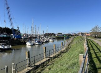 A swing bridge at Rock Point