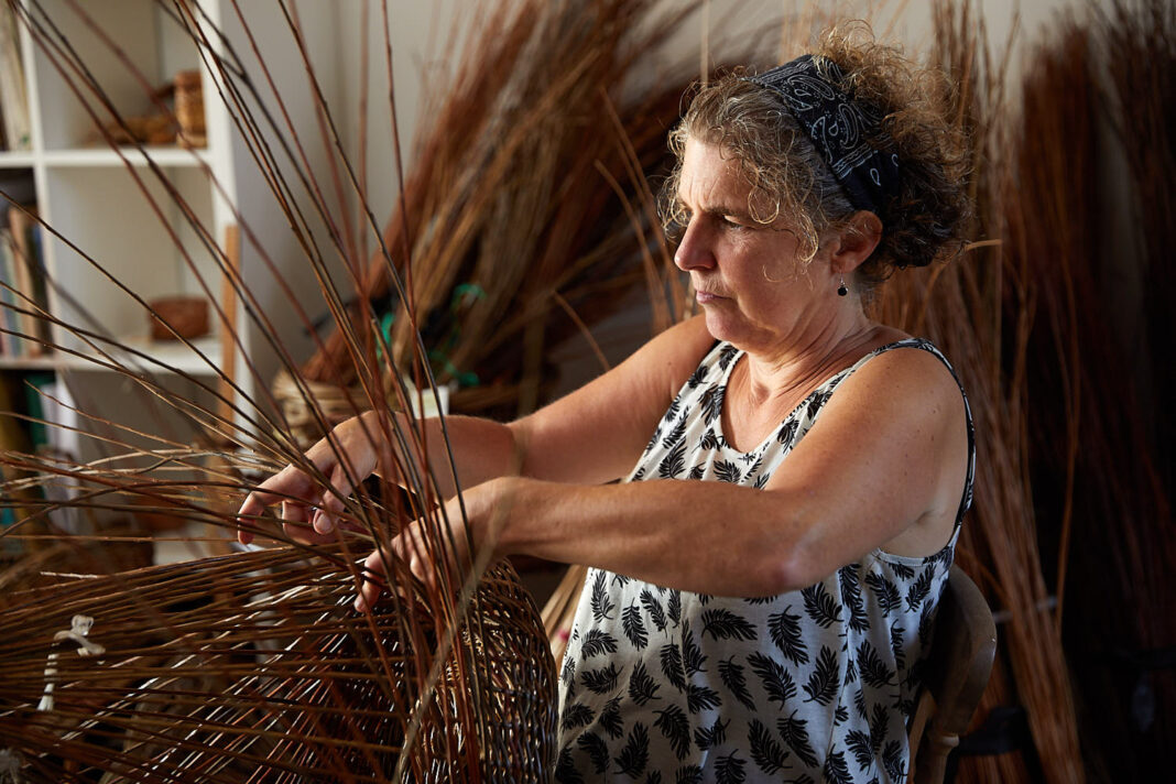 Julie Making a Basket