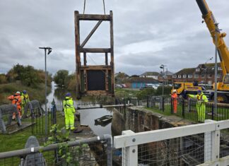 Repairs at Brede sluice