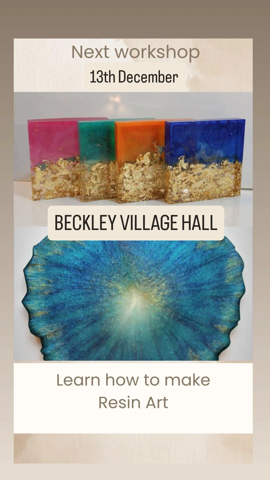 Art Resin Workshop - Make your own coasters