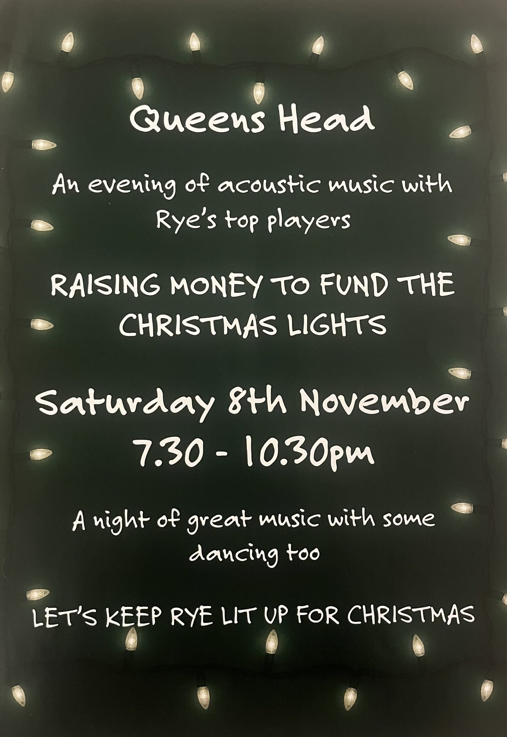 KEEP RYE LIT UP FOR CHRISTMAS - AN EVENING OF TOP ACOUSTIC MUSIC TO RAISE MONEY FOR THE CHRISTMAS LIGHTS
