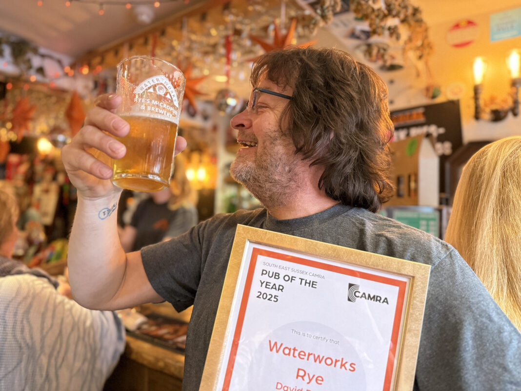 David Roder with the award Waterworks CAMRA AWARDS IMG_8450